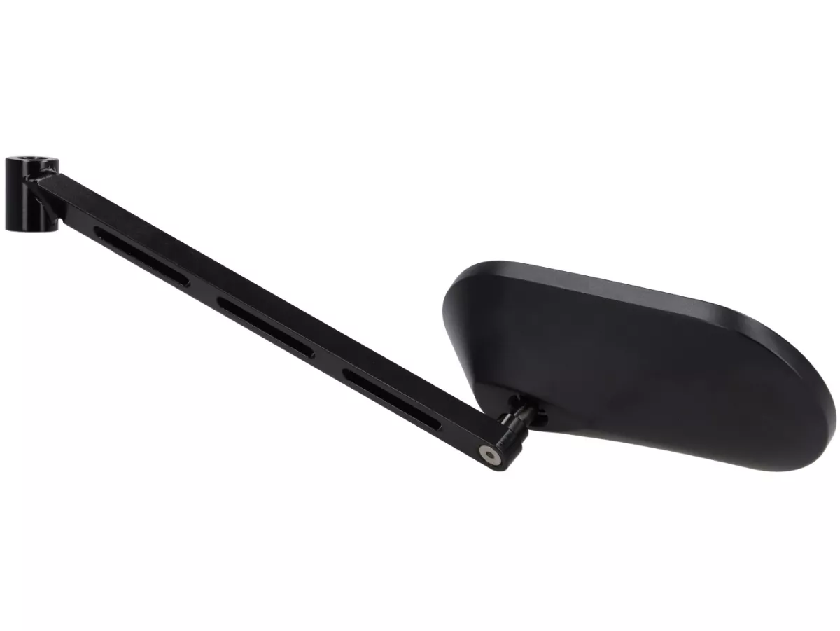 Spiegel onder stuur -STD ScooterTec- Aluminium CNC, links- voor Vespa Rally, Sprint, Super, TS125, GT125, GTR125, GL150, SS180 - links - Materiaal/kleur: gepolijst staal, glanzend zwart gelakt