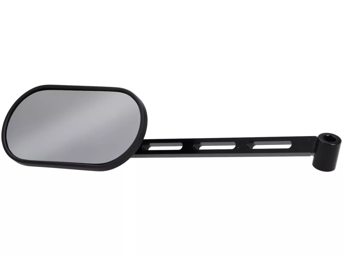 Spiegel onder stuur -STD ScooterTec- Aluminium CNC, links- voor Vespa Rally, Sprint, Super, TS125, GT125, GTR125, GL150, SS180 - links - Materiaal/kleur: gepolijst staal, glanzend zwart gelakt