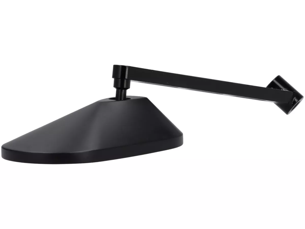 Spiegel onder stuur -STD ScooterTec- Aluminium CNC, links- voor Vespa Rally, Sprint, Super, TS125, GT125, GTR125, GL150, SS180 - links - Materiaal/kleur: gepolijst staal, glanzend zwart gelakt