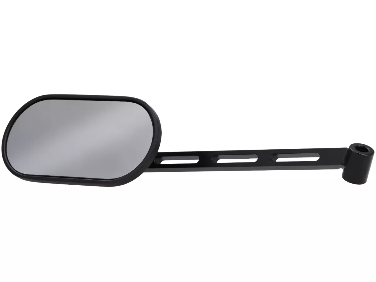 Spiegel onder stuur -STD ScooterTec- Aluminium CNC, links- voor Vespa Rally, Sprint, Super, TS125, GT125, GTR125, GL150, SS180 - links - Materiaal/kleur: gepolijst staal, matzwart gelakt