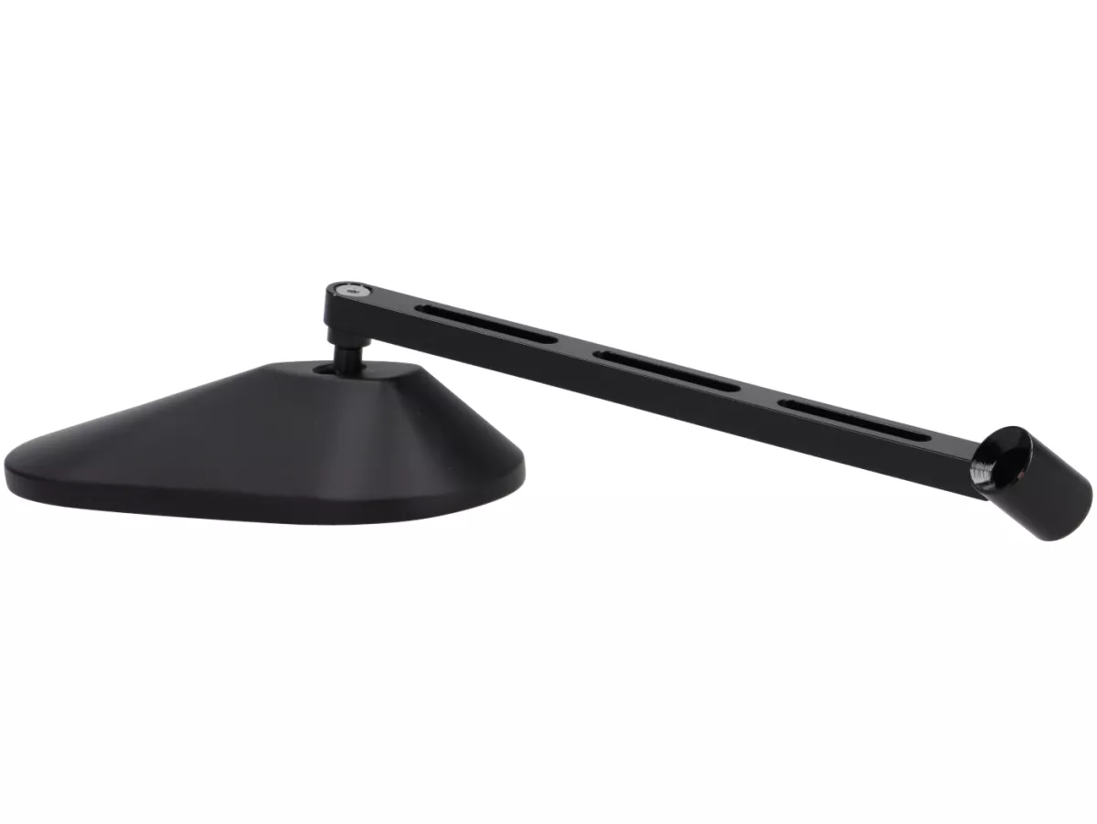 Cermin di bawah stang -STD ScooterTec- Aluminium CNC, kanan- untuk Vespa Rally, Sprint, Super, TS125, GT125, GTR125, GL150, SS180 - kiri - Bahan/warna: baja yang dipoles, dipernis hitam mengkilap