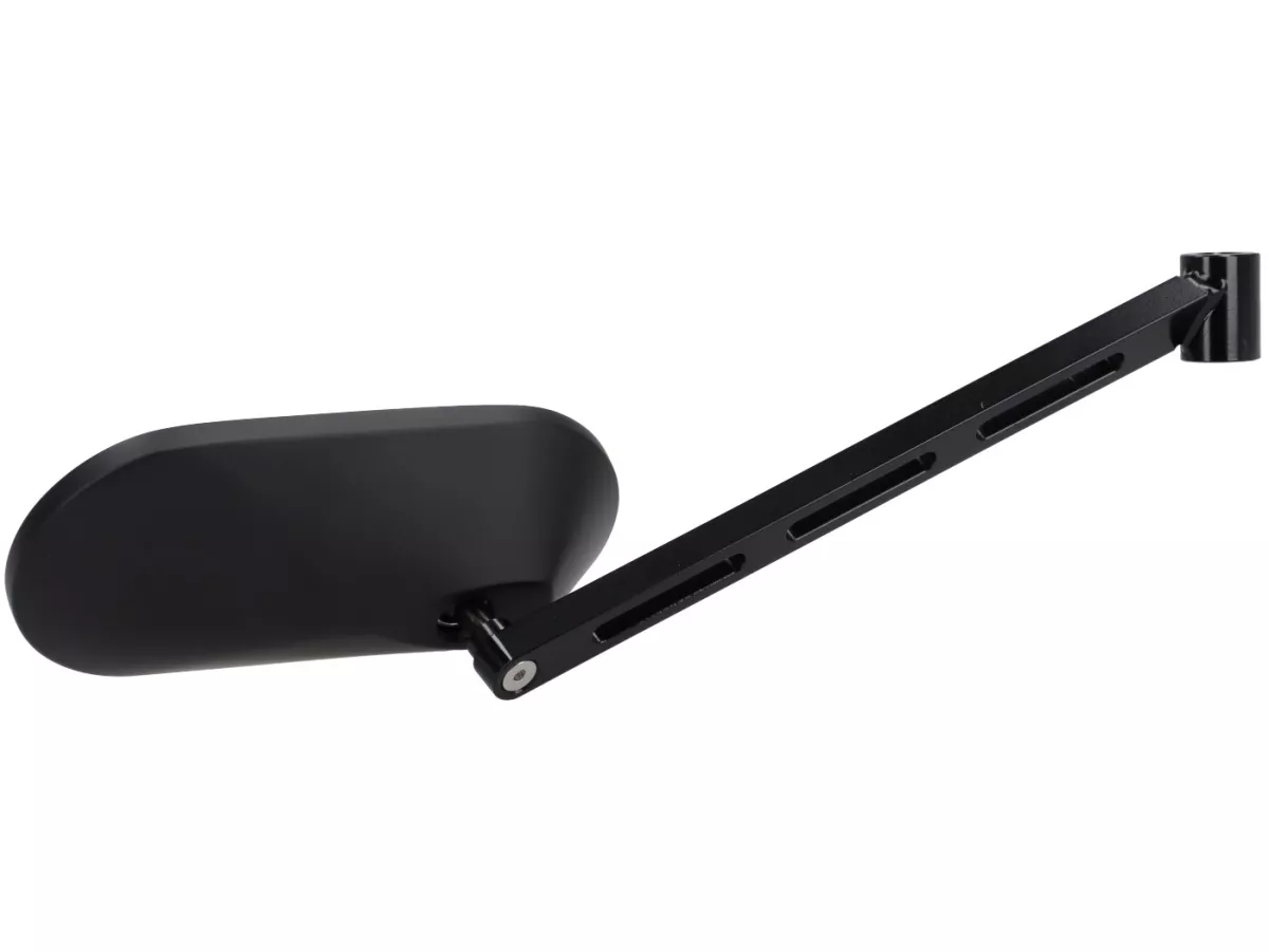 Cermin di bawah stang -STD ScooterTec- Aluminium CNC, kanan- untuk Vespa Rally, Sprint, Super, TS125, GT125, GTR125, GL150, SS180 - kiri - Bahan/warna: baja yang dipoles, dipernis hitam mengkilap