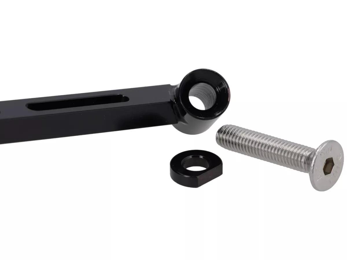 Cermin di bawah stang -STD ScooterTec- Aluminium CNC, kanan- untuk Vespa Rally, Sprint, Super, TS125, GT125, GTR125, GL150, SS180 - kiri - Bahan/warna: baja yang dipoles, dipernis hitam mengkilap