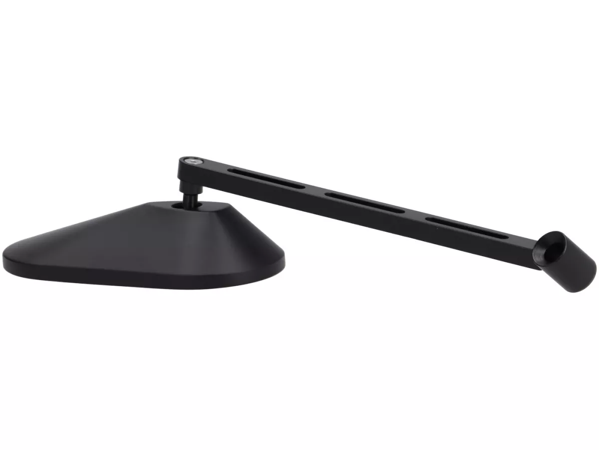 Cermin di bawah stang -STD ScooterTec- Aluminium CNC, kanan- untuk Vespa Rally, Sprint, Super, TS125, GT125, GTR125, GL150, SS180 - kiri - Bahan/warna: baja yang dipoles, dicat hitam pekat