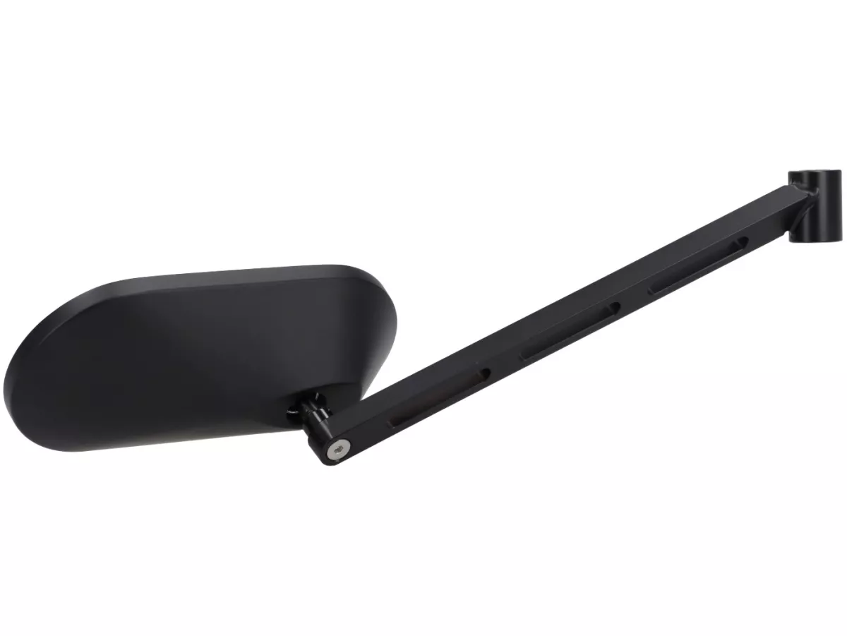 Cermin di bawah stang -STD ScooterTec- Aluminium CNC, kanan- untuk Vespa Rally, Sprint, Super, TS125, GT125, GTR125, GL150, SS180 - kiri - Bahan/warna: baja yang dipoles, dicat hitam pekat