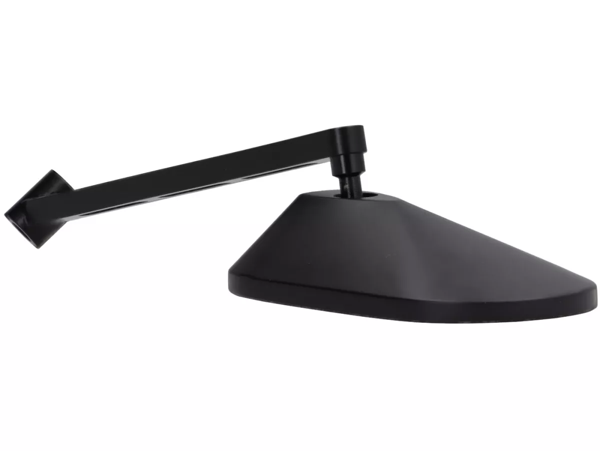 Cermin di bawah stang -STD ScooterTec- Aluminium CNC, kanan- untuk Vespa Rally, Sprint, Super, TS125, GT125, GTR125, GL150, SS180 - kiri - Bahan/warna: baja yang dipoles, dicat hitam pekat