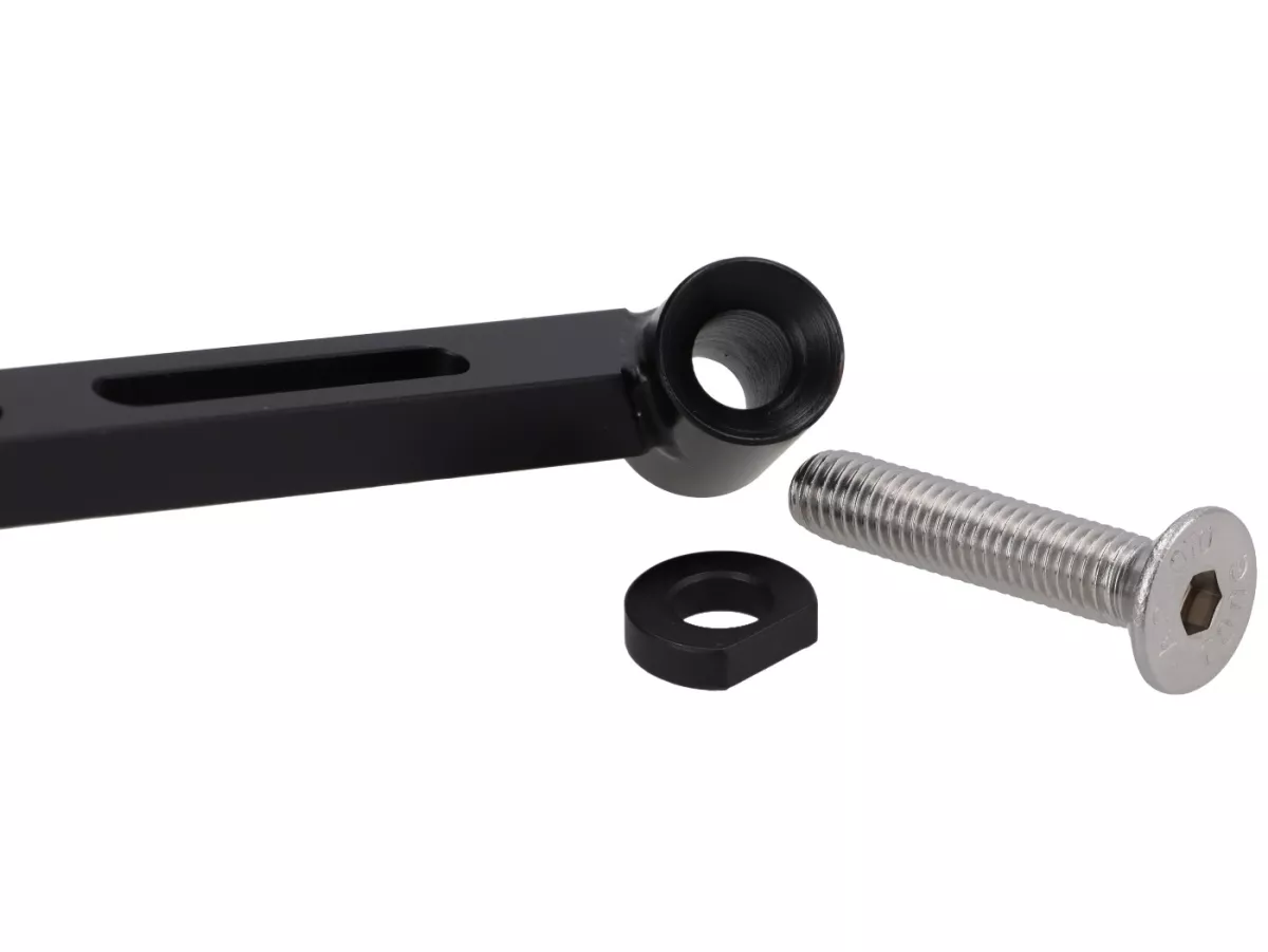Cermin di bawah stang -STD ScooterTec- Aluminium CNC, kanan- untuk Vespa Rally, Sprint, Super, TS125, GT125, GTR125, GL150, SS180 - kiri - Bahan/warna: baja yang dipoles, dicat hitam pekat