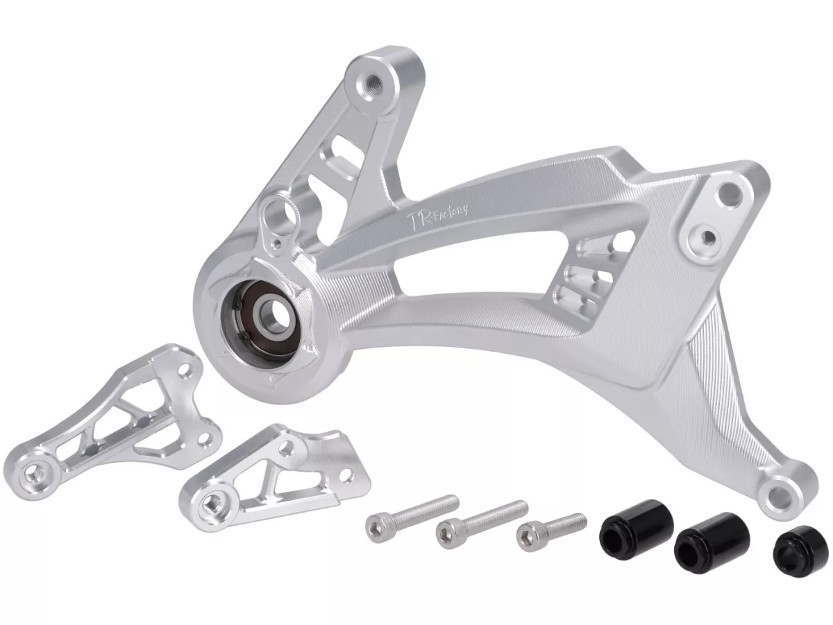 Zwenkarm motor TR Factory, zilver voor Vespa GTS, GTS Super, GTV, GT 60, GT, GT L 125-310cc