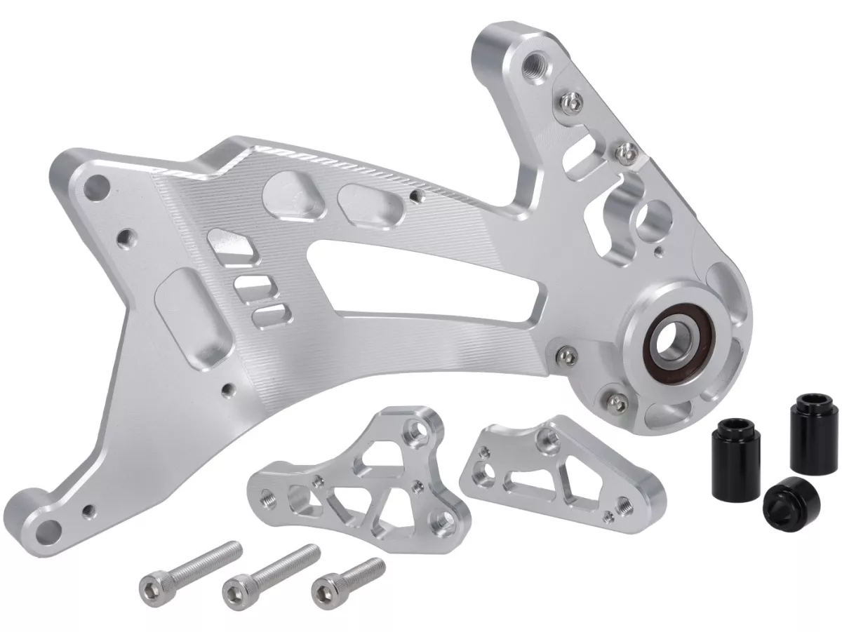 Zwenkarm motor TR Factory, zilver voor Vespa GTS, GTS Super, GTV, GT 60, GT, GT L 125-310cc