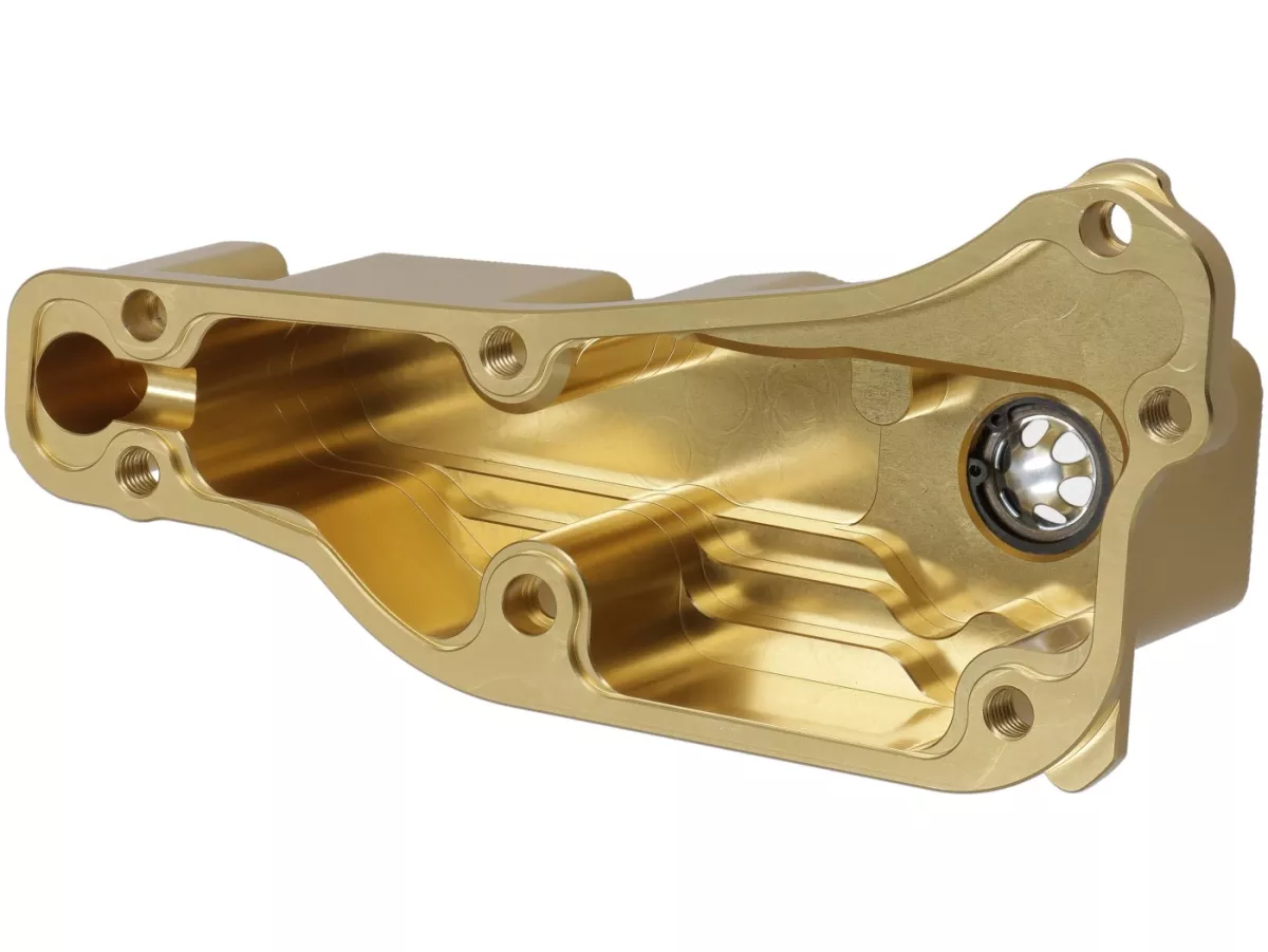 Cárter de aceite TR Factory, dorado, para Vespa 946 125–150 (2013–), GTS / GTS Super 125–150 (2016–), LT 125–150 (2014), LX 125–150 (2012–2013), Primavera 125–150 (2013–), S 125 (2012), Sprint 125–150 (2014–)