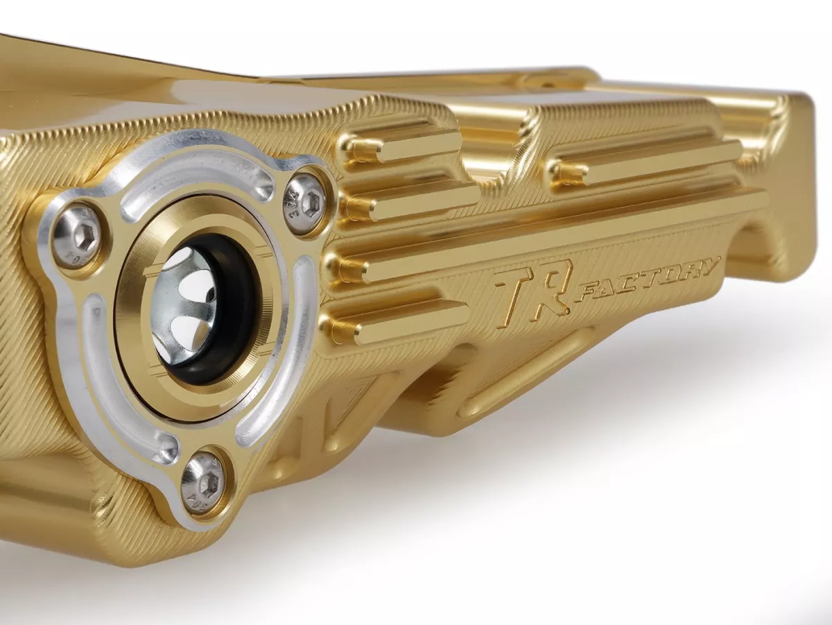 Cárter de aceite TR Factory, dorado, para Vespa 946 125–150 (2013–), GTS / GTS Super 125–150 (2016–), LT 125–150 (2014), LX 125–150 (2012–2013), Primavera 125–150 (2013–), S 125 (2012), Sprint 125–150 (2014–)