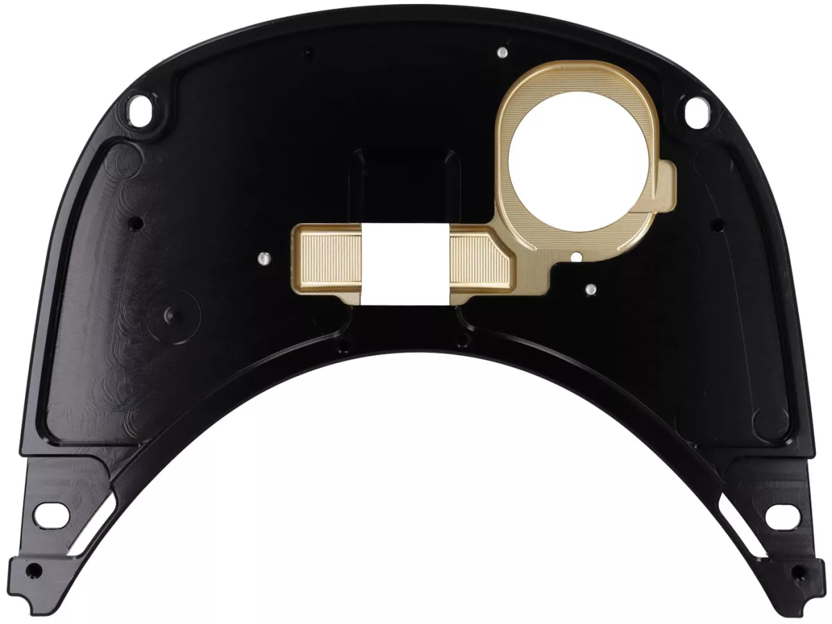 Tank cover TR Factory CNC, black / gold for Vespa Primavera, Sprint 125-150cc