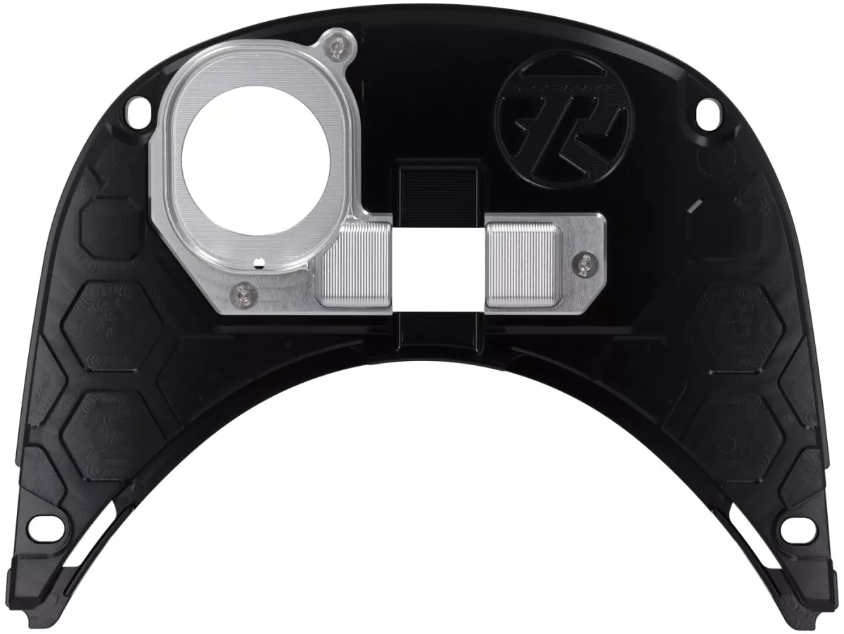 Tank cover TR Factory CNC, black / silver for Vespa Primavera, Sprint 125-150cc