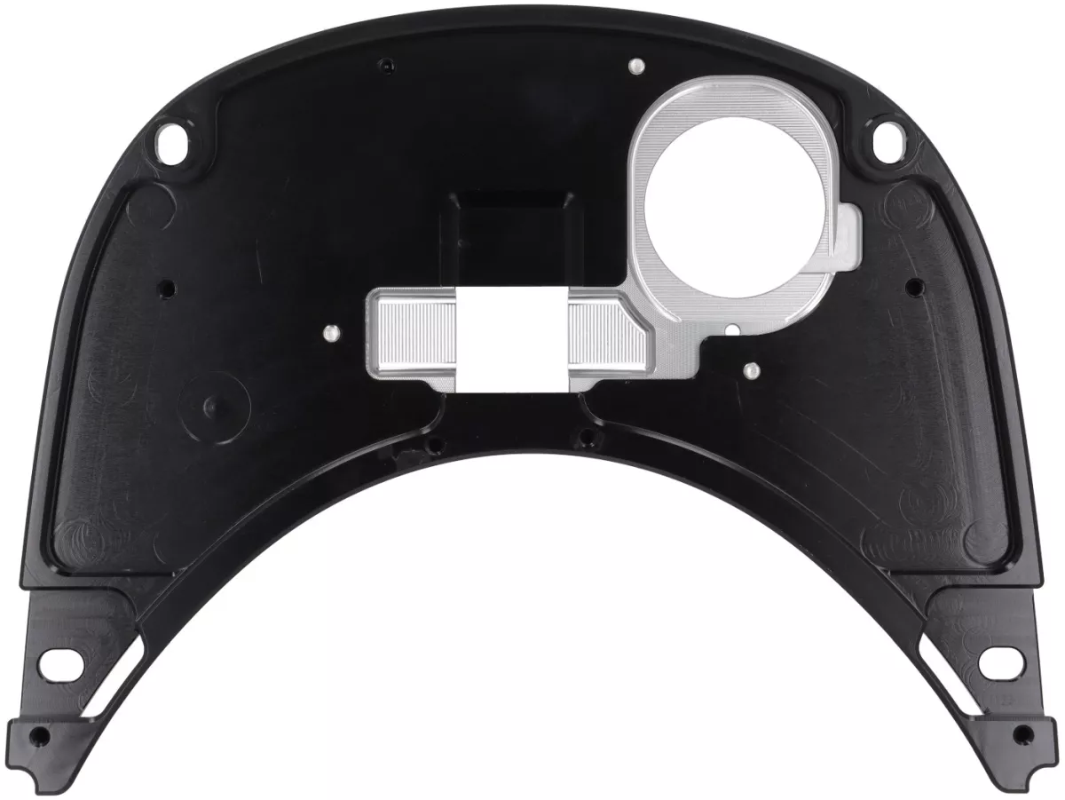 Tank cover TR Factory CNC, black / silver for Vespa Primavera, Sprint 125-150cc