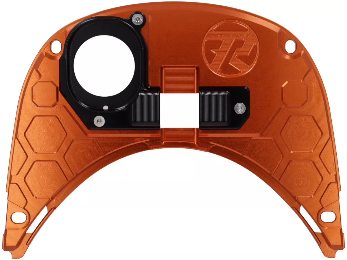 Tank cover TR Factory CNC, orange / black for Vespa Primavera, Sprint 125-150cc