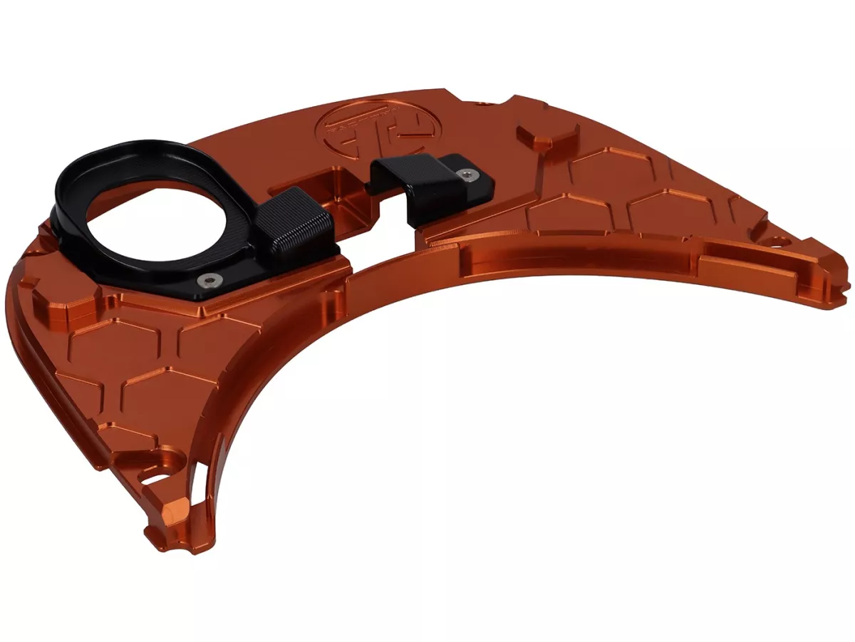 Tank cover TR Factory CNC, orange / black for Vespa Primavera, Sprint 125-150cc