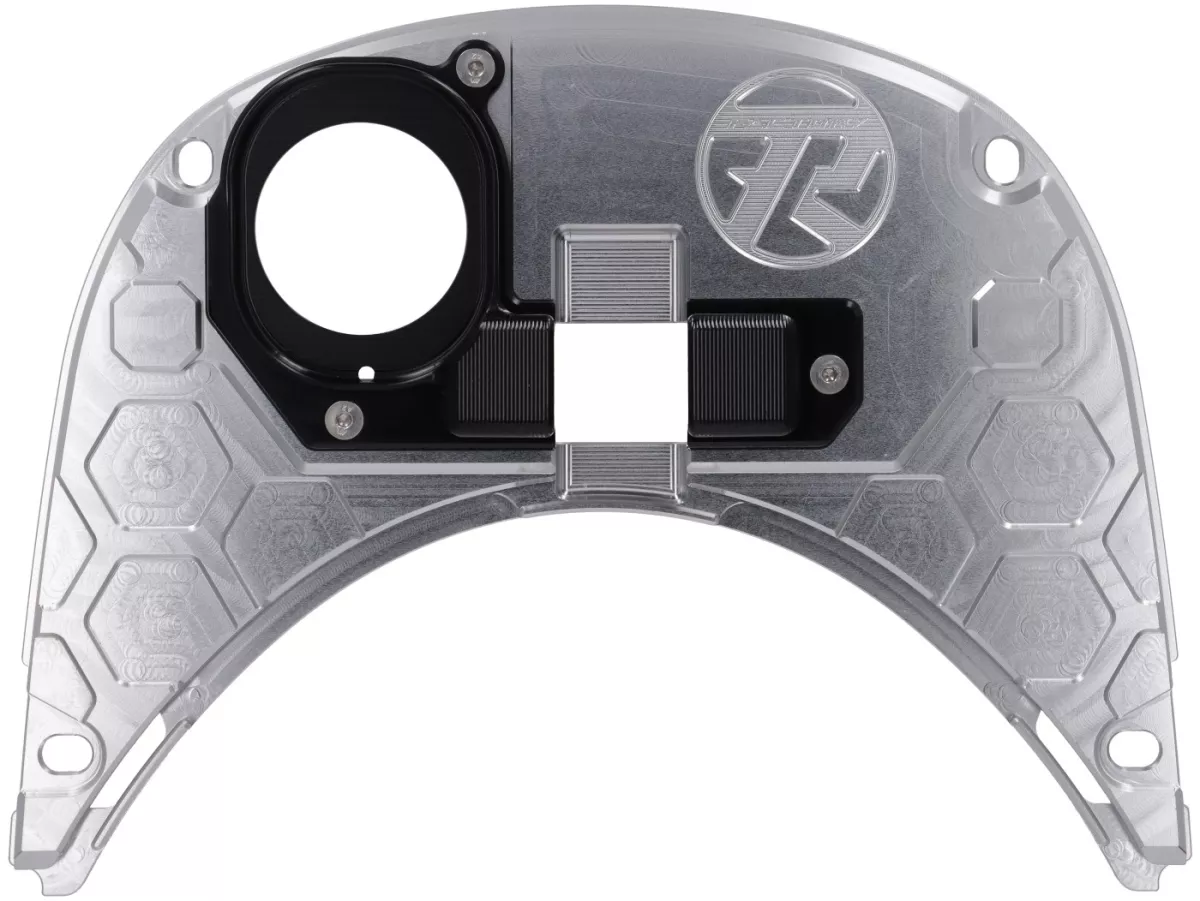Copri serbatoio TR Factory CNC, argento / nero per Vespa Primavera, Sprint 125-150cc