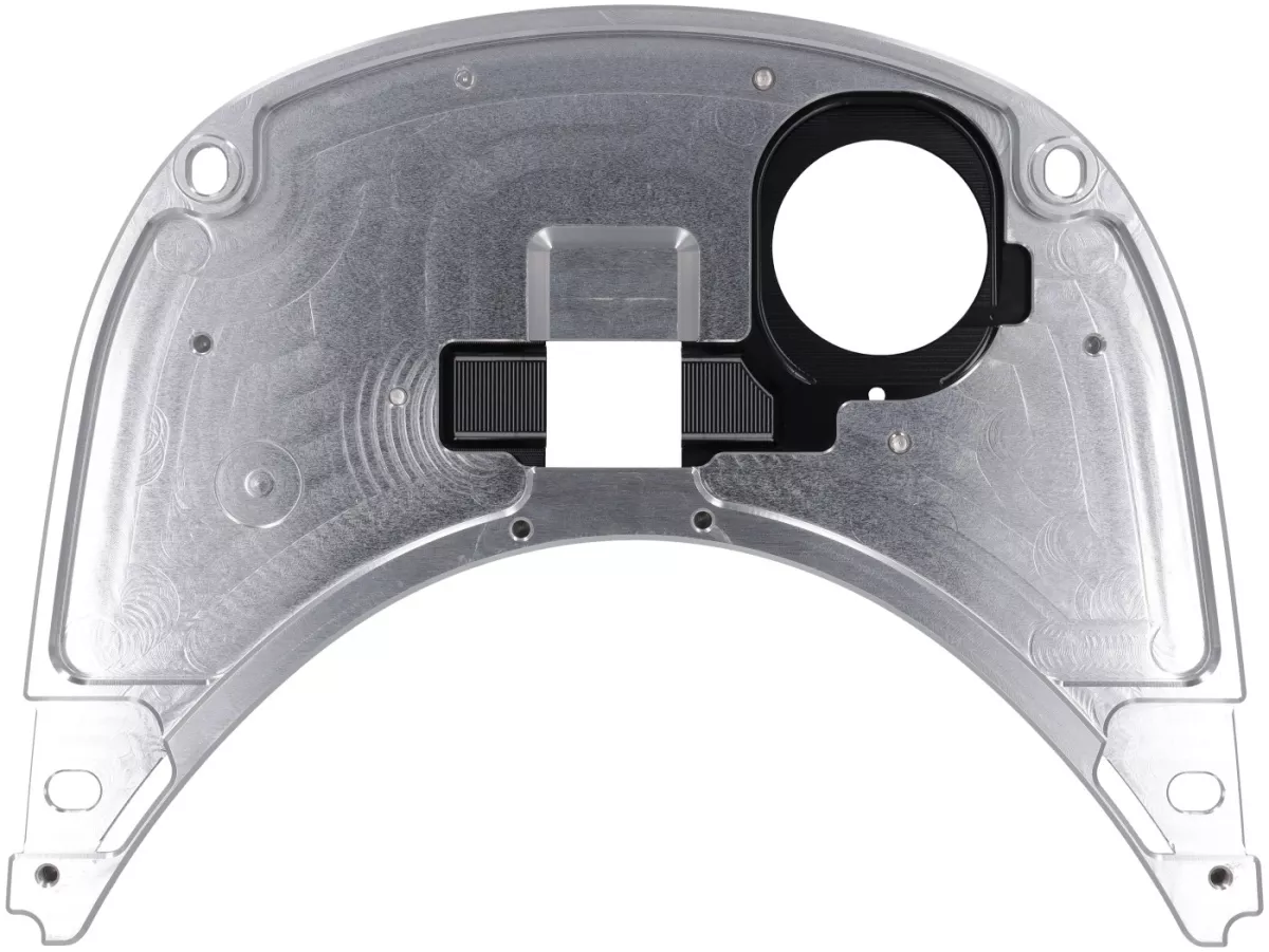 Copri serbatoio TR Factory CNC, argento / nero per Vespa Primavera, Sprint 125-150cc