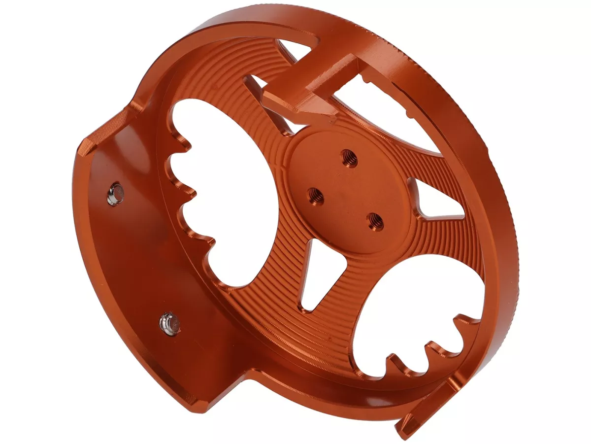 Penutup swingarm mesin dari karet senyap berwarna oranye TR Factory untuk Vespa Primavera, Sprint 125-150cc