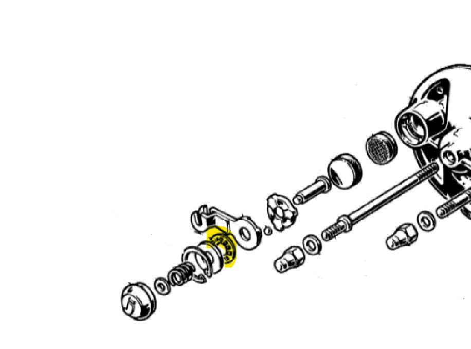 Axial Nadellager für Bremsarm vorne -INA- Lambretta SX 200, TV (Serie 3), DL 200, GP 200 für innenliegende Scheibenbremse -  INA AXK1528 -INA AXK1528 -A