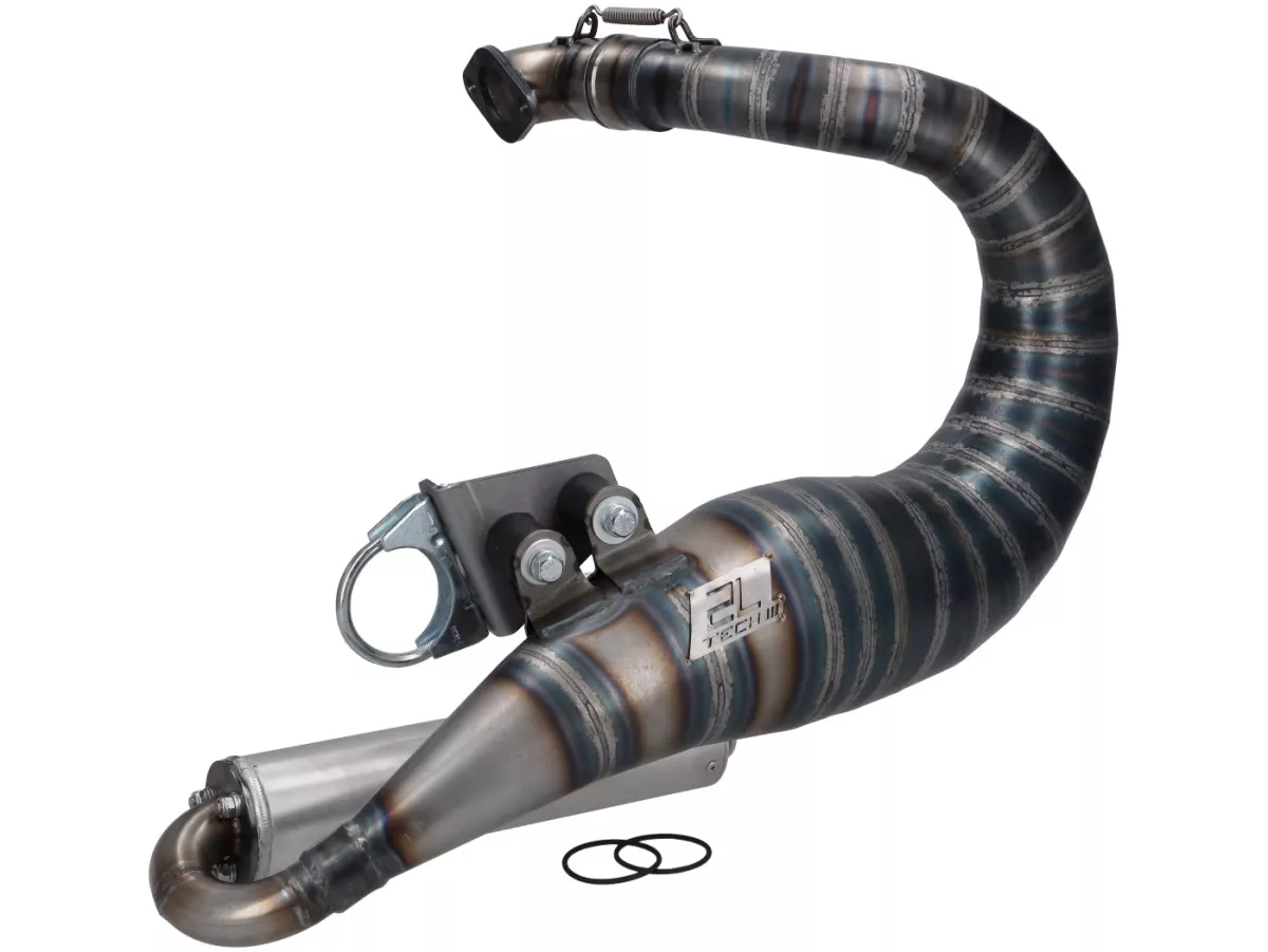 Scarico - 2LTECH Minigun M200 low pass - Quattrini M200, Egig 220, Ø=44 mm, silenziatore terminale avvitato - Vespa ET3, PV125 - È necessario spostare l'ammortizzatore - compatibile con il vano bagagli