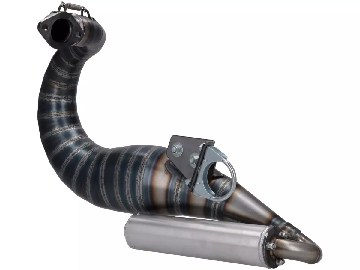 Scarico - 2LTECH Minigun M200 low pass - Quattrini M200, Egig 220, Ø=44 mm, silenziatore terminale avvitato - Vespa ET3, PV125 - È necessario spostare l'ammortizzatore - compatibile con il vano bagagli