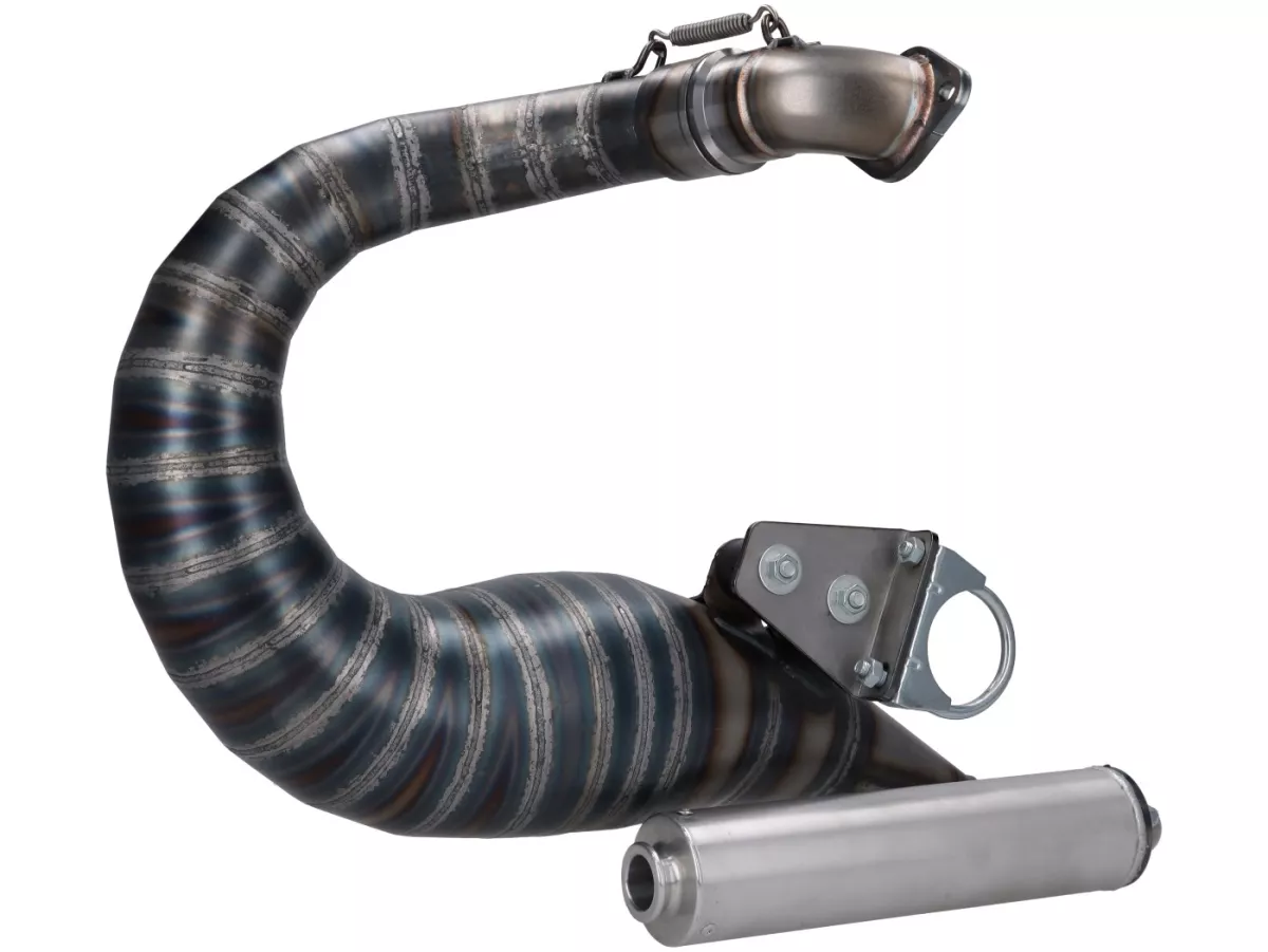Scarico - 2LTECH Minigun M200 low pass - Quattrini M200, Egig 220, Ø=44 mm, silenziatore terminale avvitato - Vespa ET3, PV125 - È necessario spostare l'ammortizzatore - compatibile con il vano bagagli