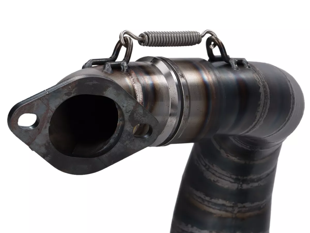 Scarico - 2LTECH Minigun M200 low pass - Quattrini M200, Egig 220, Ø=44 mm, silenziatore terminale avvitato - Vespa ET3, PV125 - È necessario spostare l'ammortizzatore - compatibile con il vano bagagli