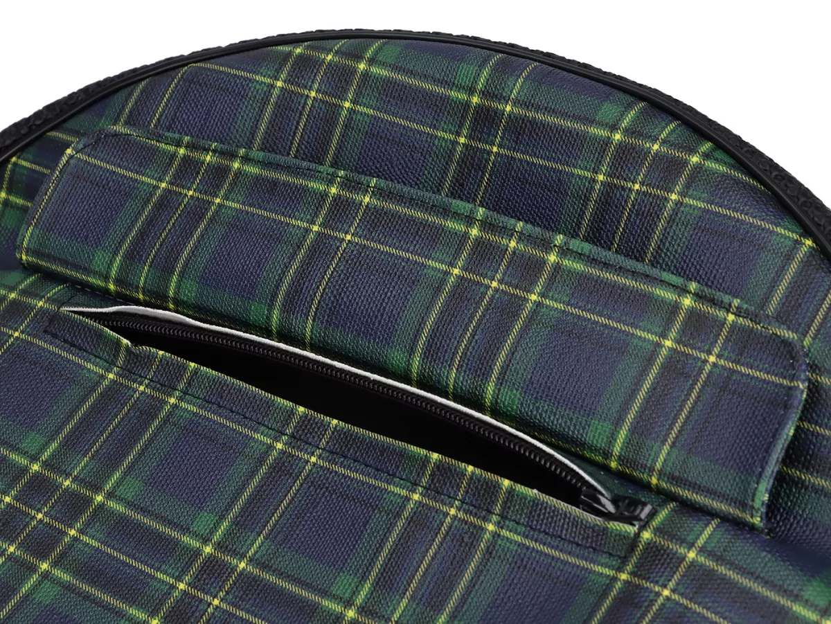 Reserveradhülle -SELLERIA TREZZI- Universal- 3.50 - 10 - mit Tasche - Tartanmuster blau, seitlich Alfatex