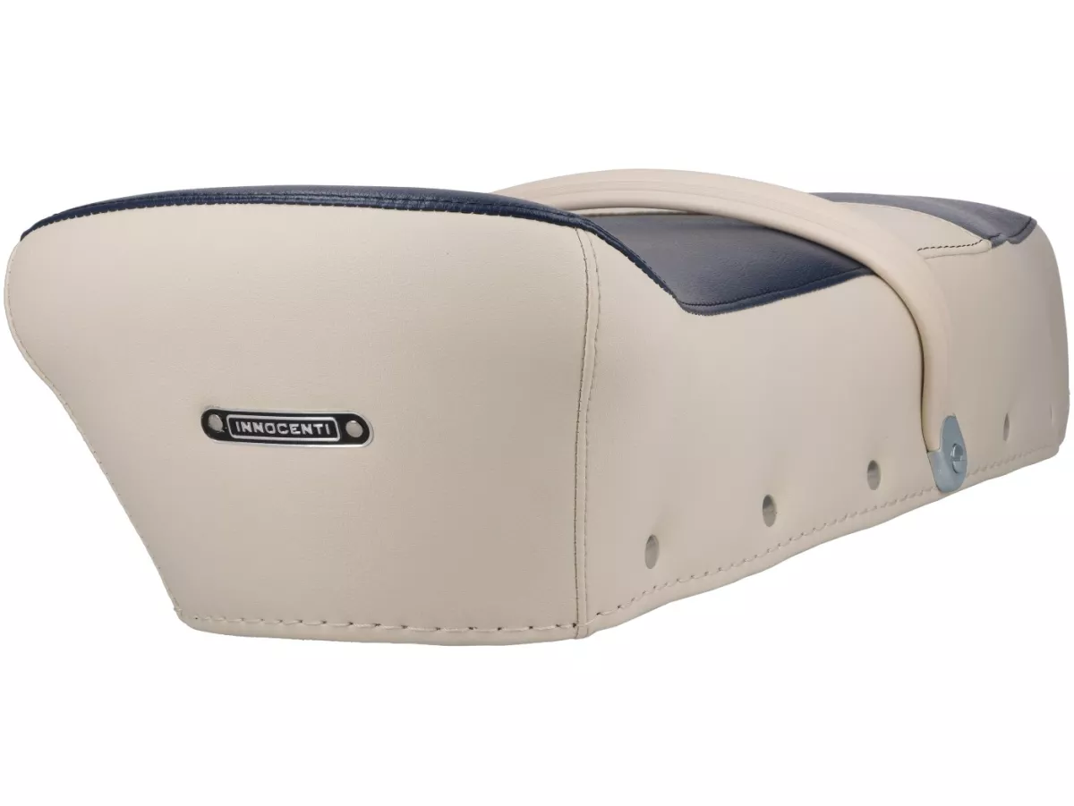 Sitzbank -SELLERIA TREZZI- Lambretta LI, LI S, SX, TV - blau / beige