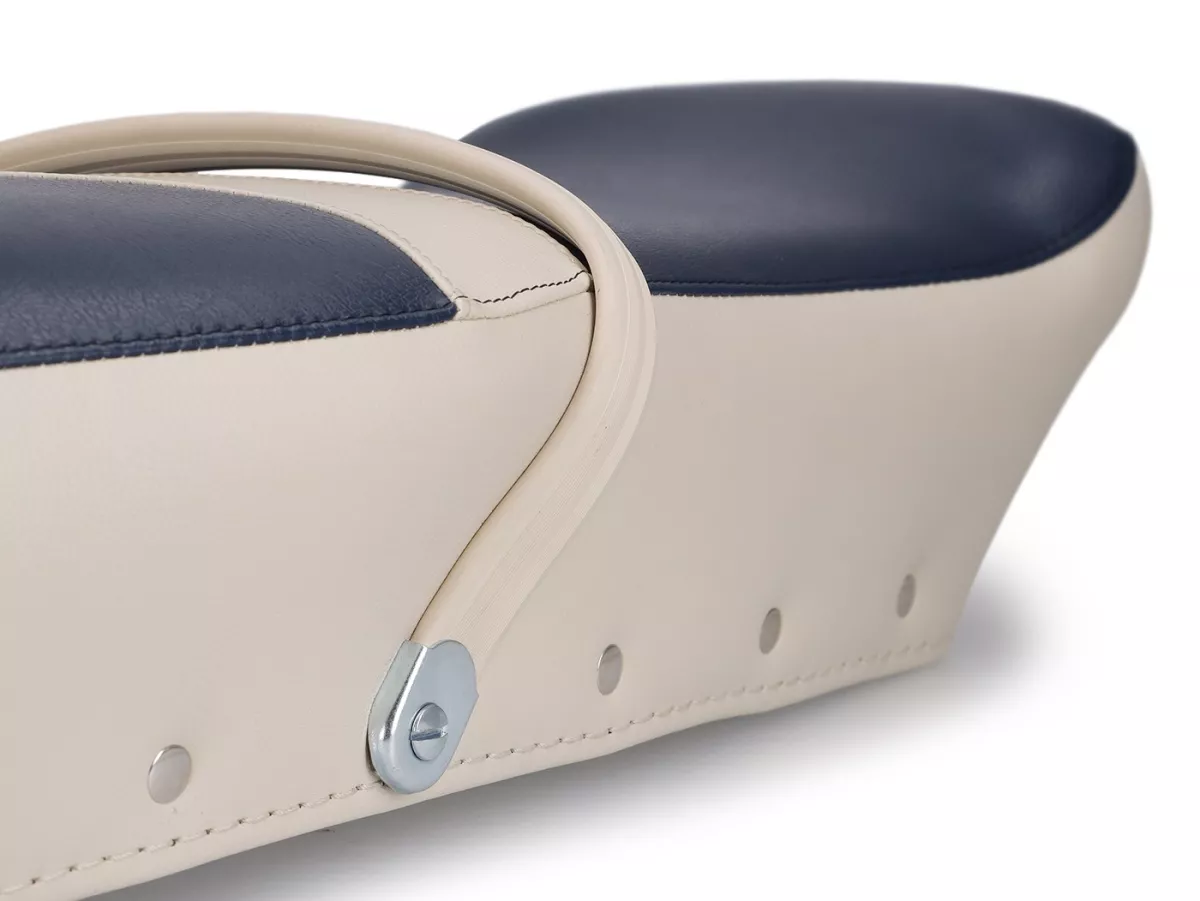 Sitzbank -SELLERIA TREZZI- Lambretta LI, LI S, SX, TV - blau / beige