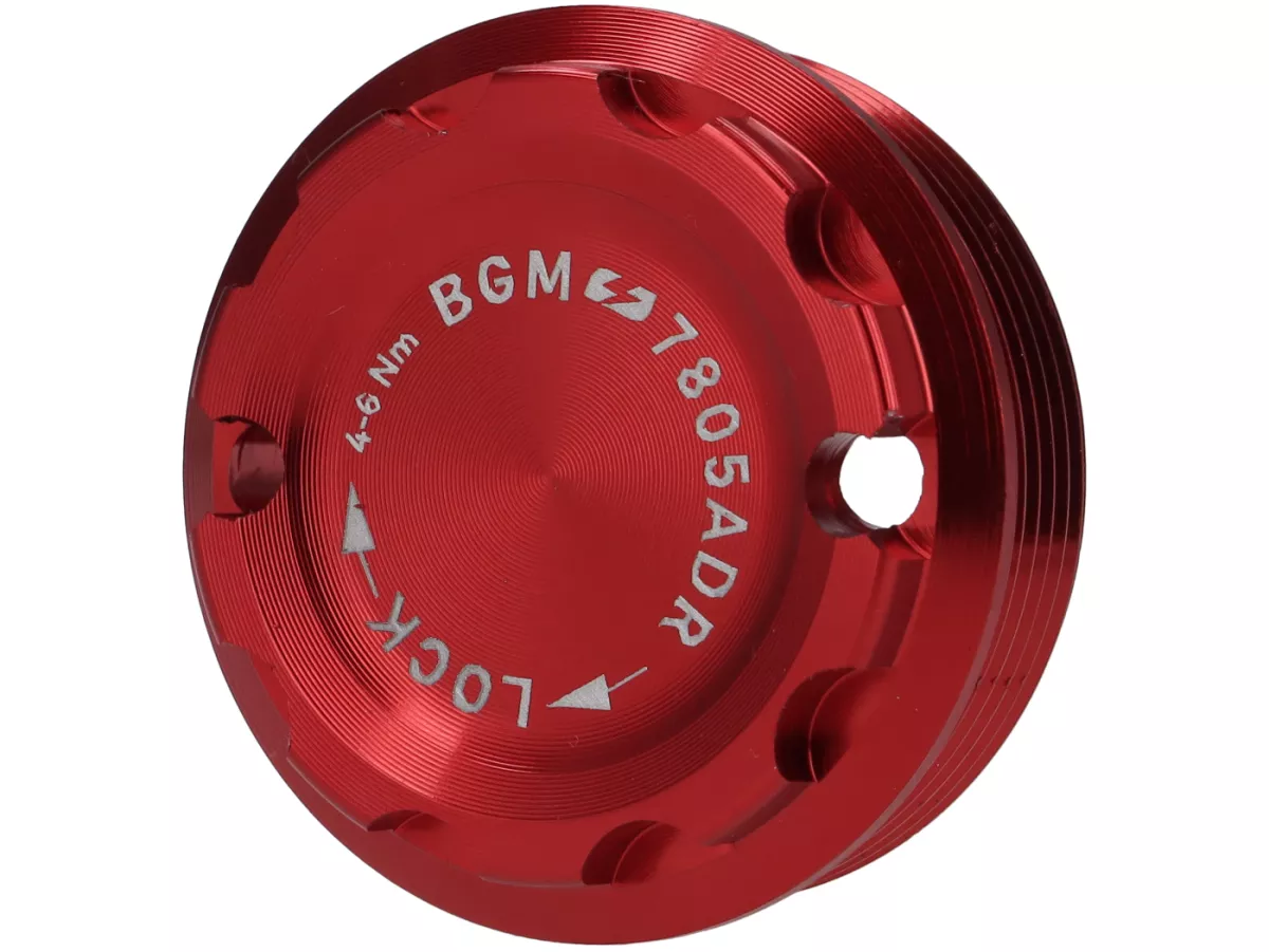 Tapa de protección M28x1 - BGM PRO, CNC, roja - Vespa
