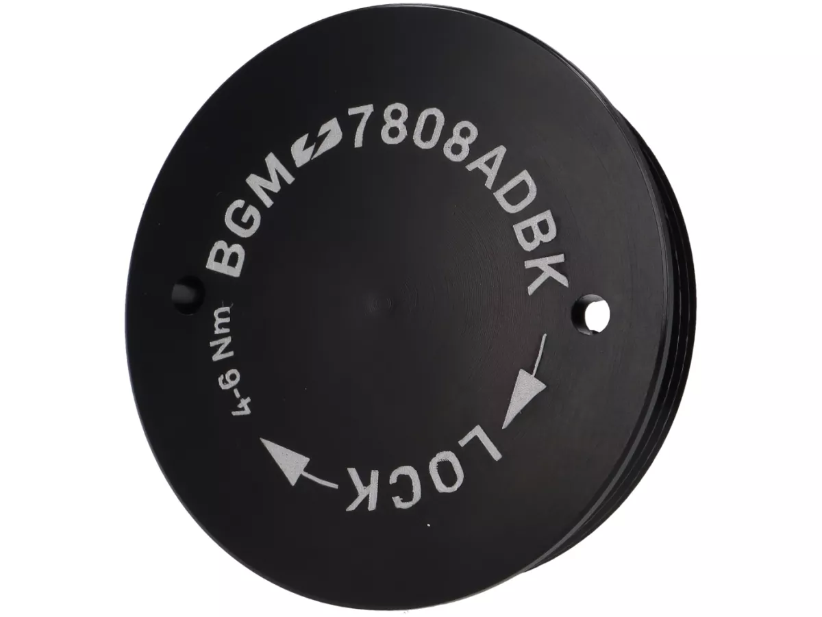 Afdekdop M28x1 - BGM PRO, CNC, zwart - h=4 mm, Vespa