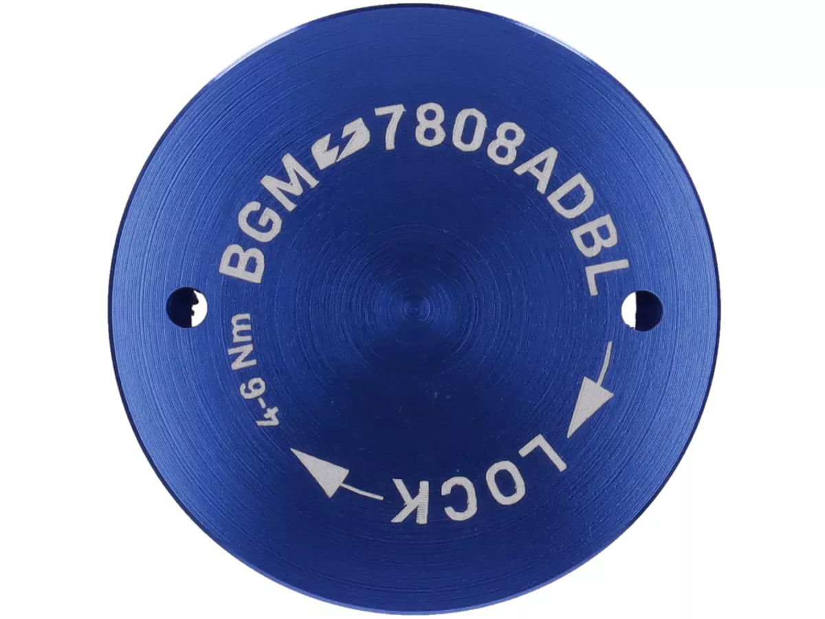 Tappo di copertura M28x1 - BGM PRO, CNC, blu - h=2 mm, Vespa