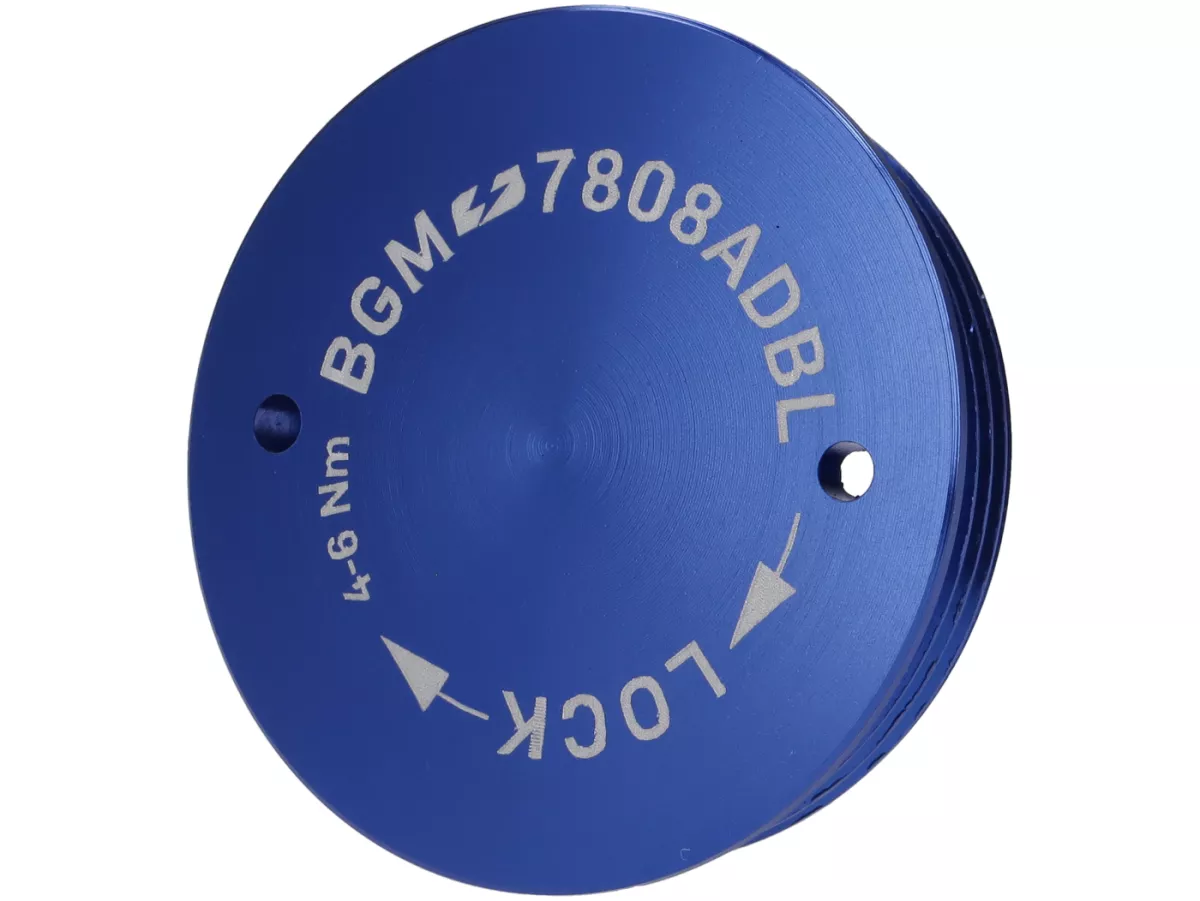 Tappo di copertura M28x1 - BGM PRO, CNC, blu - h=2 mm, Vespa