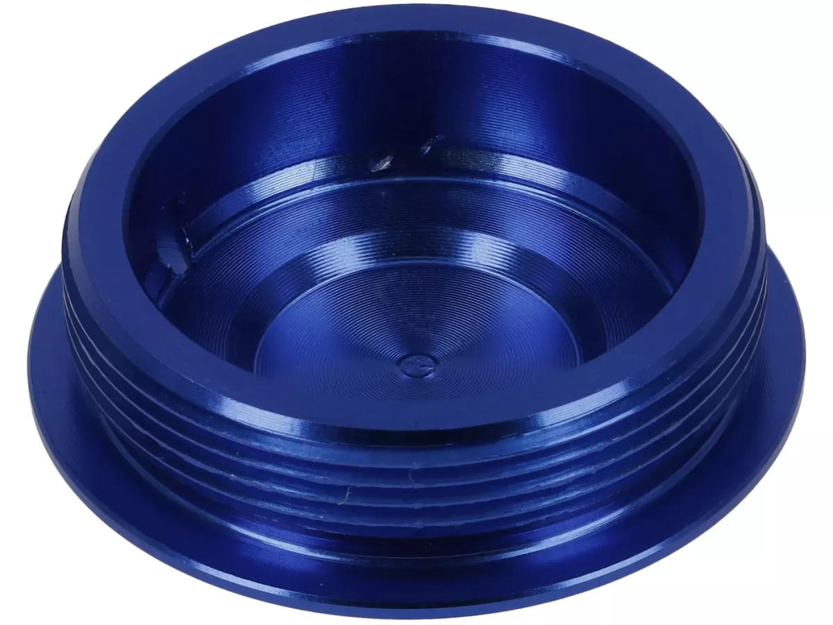 Tappo di copertura M28x1 - BGM PRO, CNC, blu - h=2 mm, Vespa
