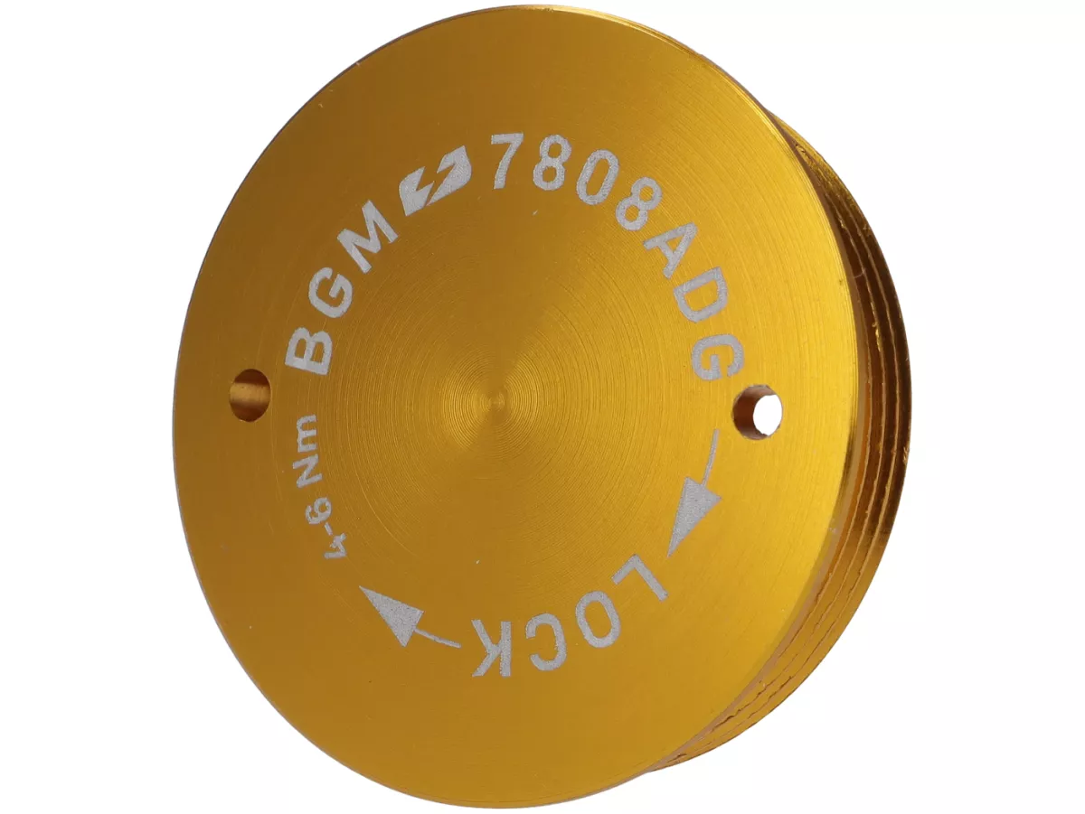 Afdekdop M28x1 - BGM PRO, CNC, goudkleurig, h=2 mm, Vespa