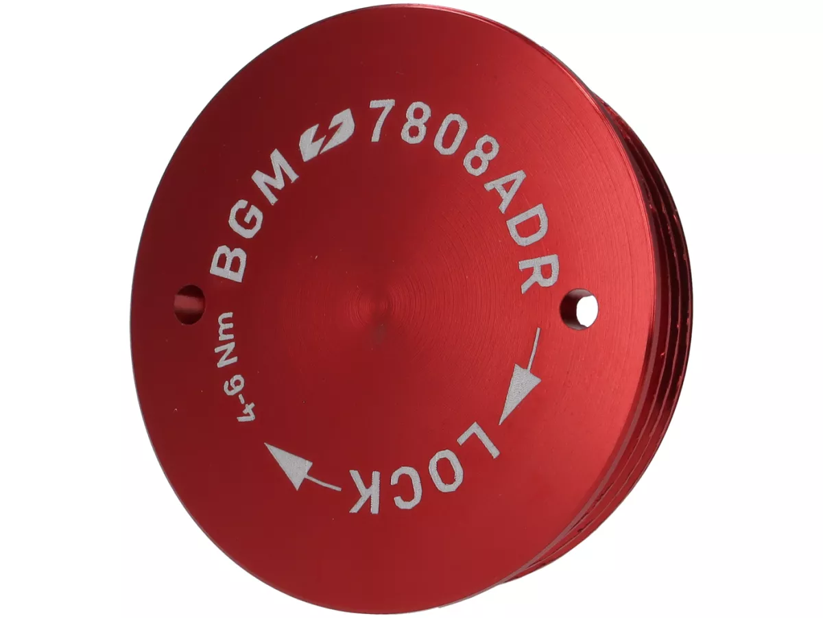 Afdekdop M28x1 - BGM PRO, CNC, rood - h=2 mm, Vespa