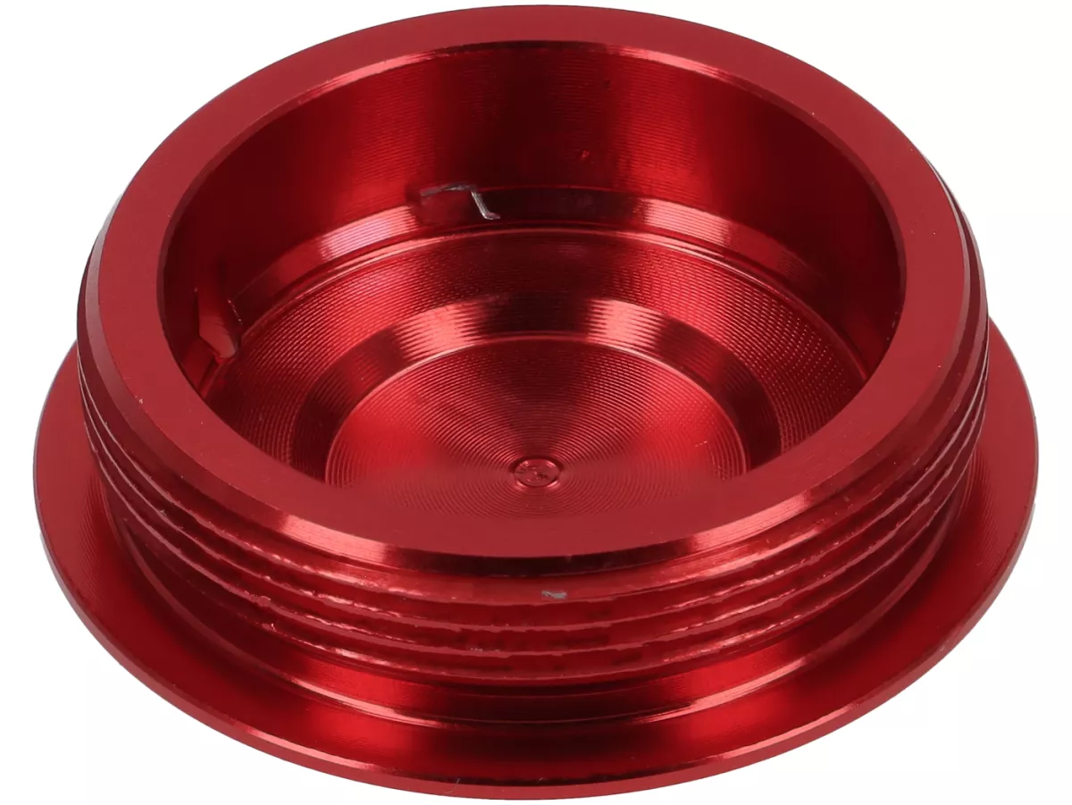 Afdekdop M28x1 - BGM PRO, CNC, rood - h=2 mm, Vespa