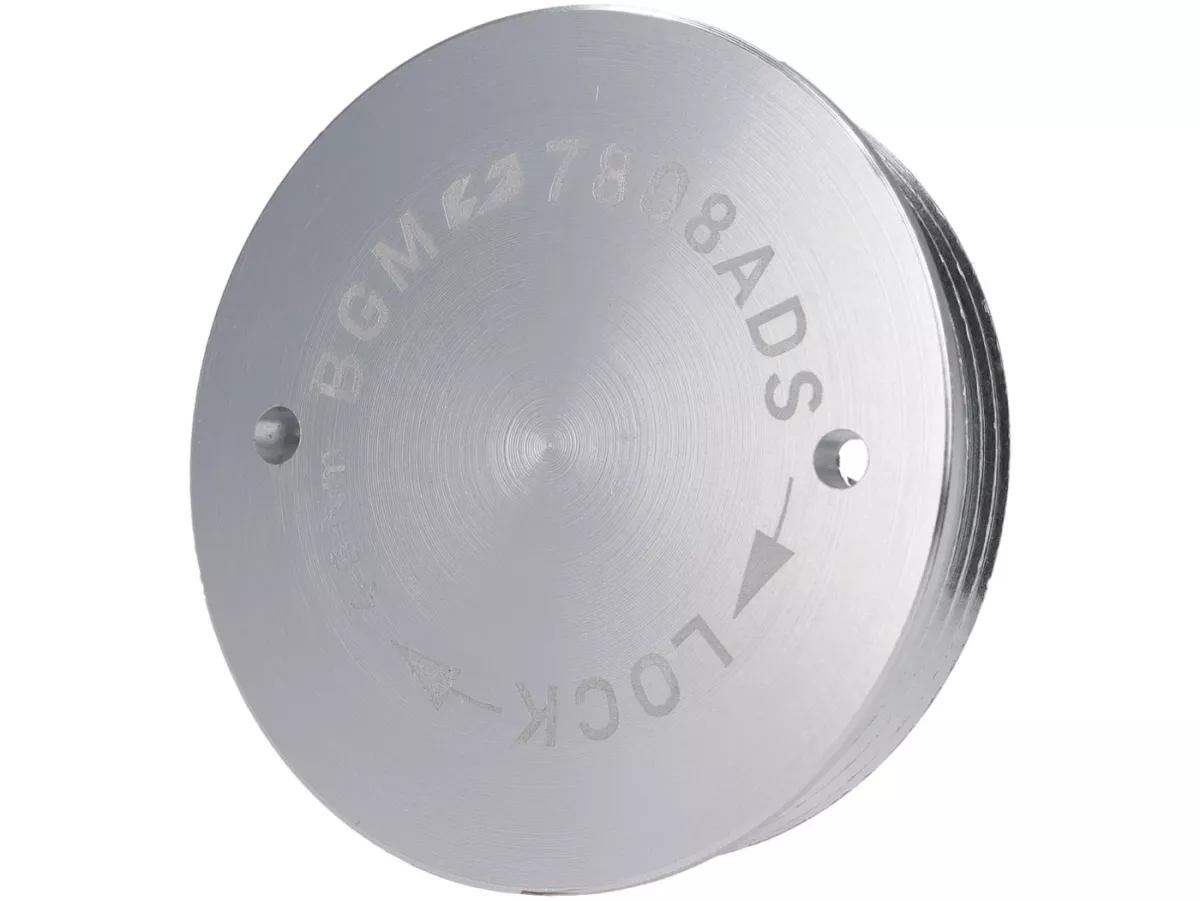 Afdekdop M28x1 - BGM PRO, CNC, zilverkleurig - h=2 mm, Vespa