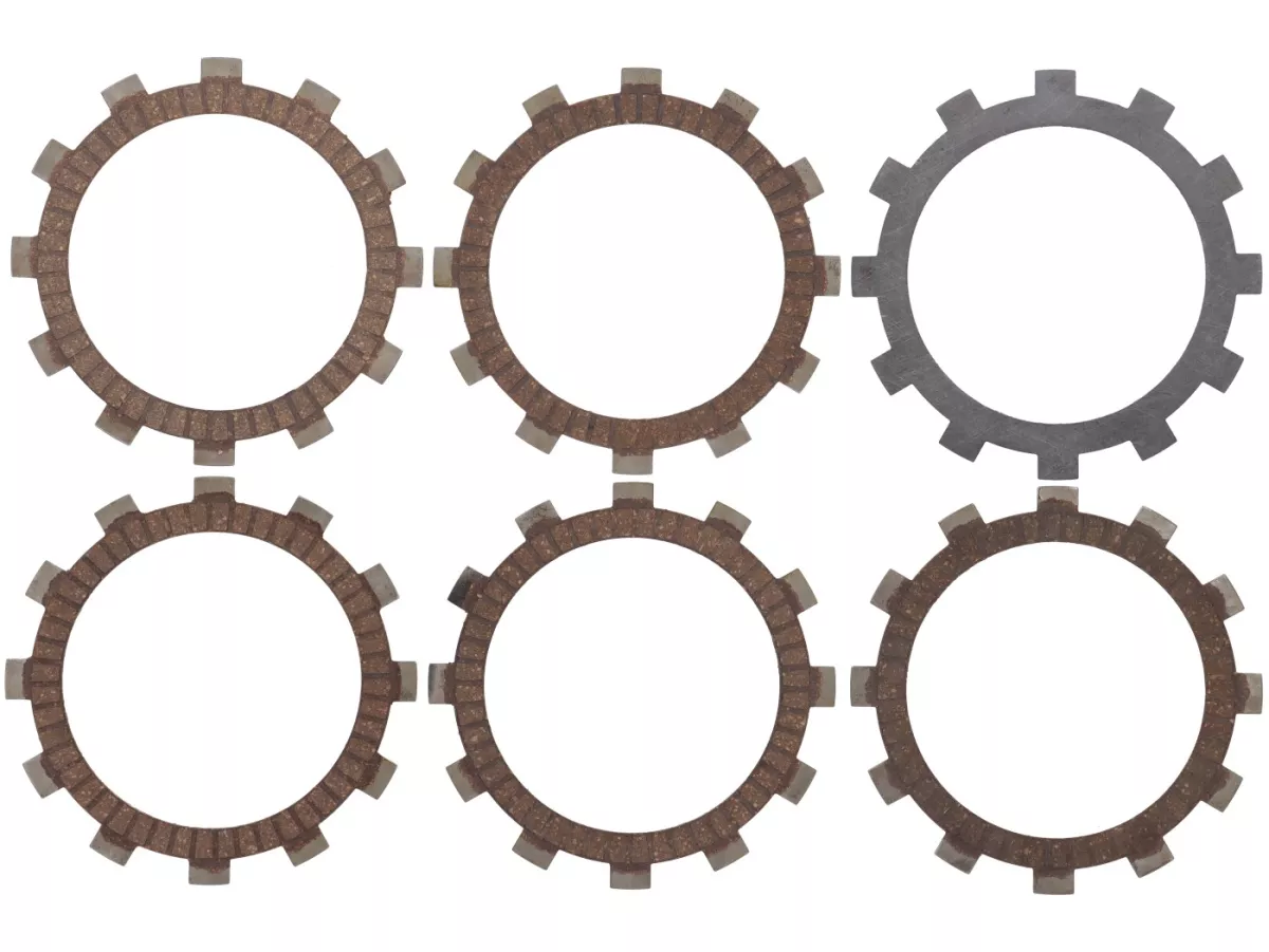 Koppelingsvoering set incl. stalen platen -BGM PRO SPORT Alu- type Honda CR80 (smalle platen, 14mm), geschikt voor koppelingskorf Vespa Cosa2/FL (1992-), PX (1995-), Superstrong, Scooter & Service, MMW, Ultrastrong - 4-discs