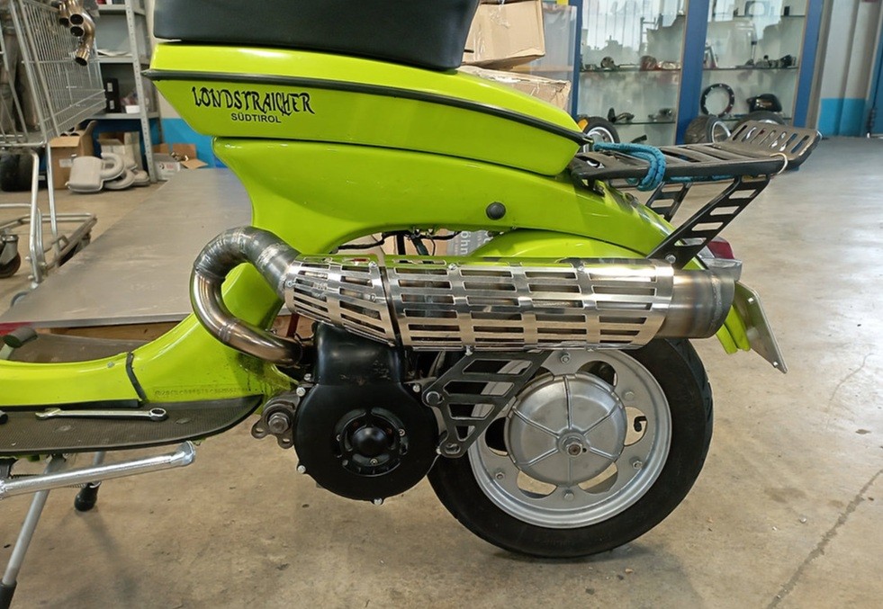 Auspuff Super 75 Style -DEXTER RACING- Lambretta Lui, Vega 75S, 75SL, Lubematic
