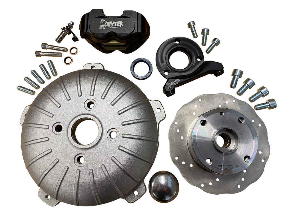 Skivbromssats bak – DEXTER RACING CNC Original look – Vespa V50, 50 Special, 50SR, SS50, SS90, V90, PV125, ET3 – silverfärgad
