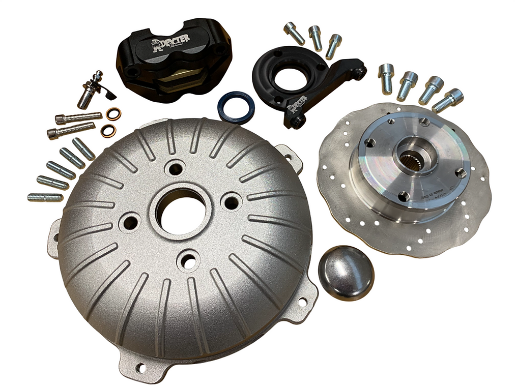 Skivbromssats bak – DEXTER RACING CNC Original look – Vespa V50, 50 Special, 50SR, SS50, SS90, V90, PV125, ET3 – silverfärgad