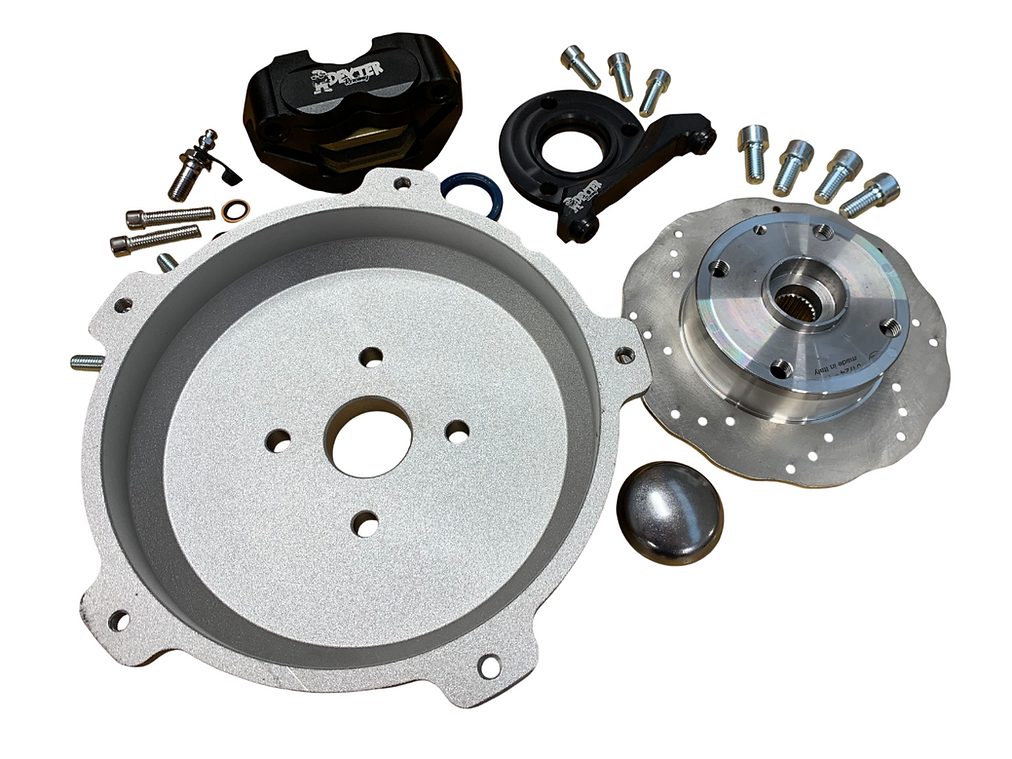 Skivbromssats bak – DEXTER RACING CNC Original look – Vespa V50, 50 Special, 50SR, SS50, SS90, V90, PV125, ET3 – silverfärgad