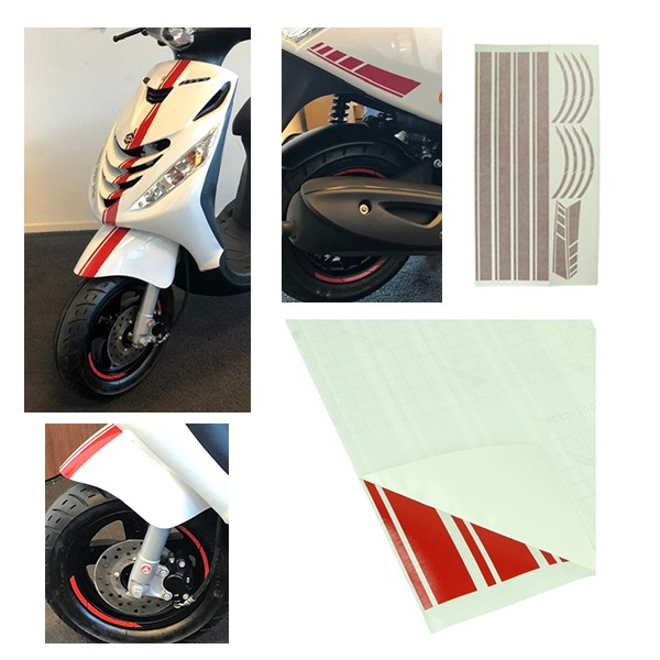 Set Stiker Olahraga -DMP- Piaggio Zip II - merah