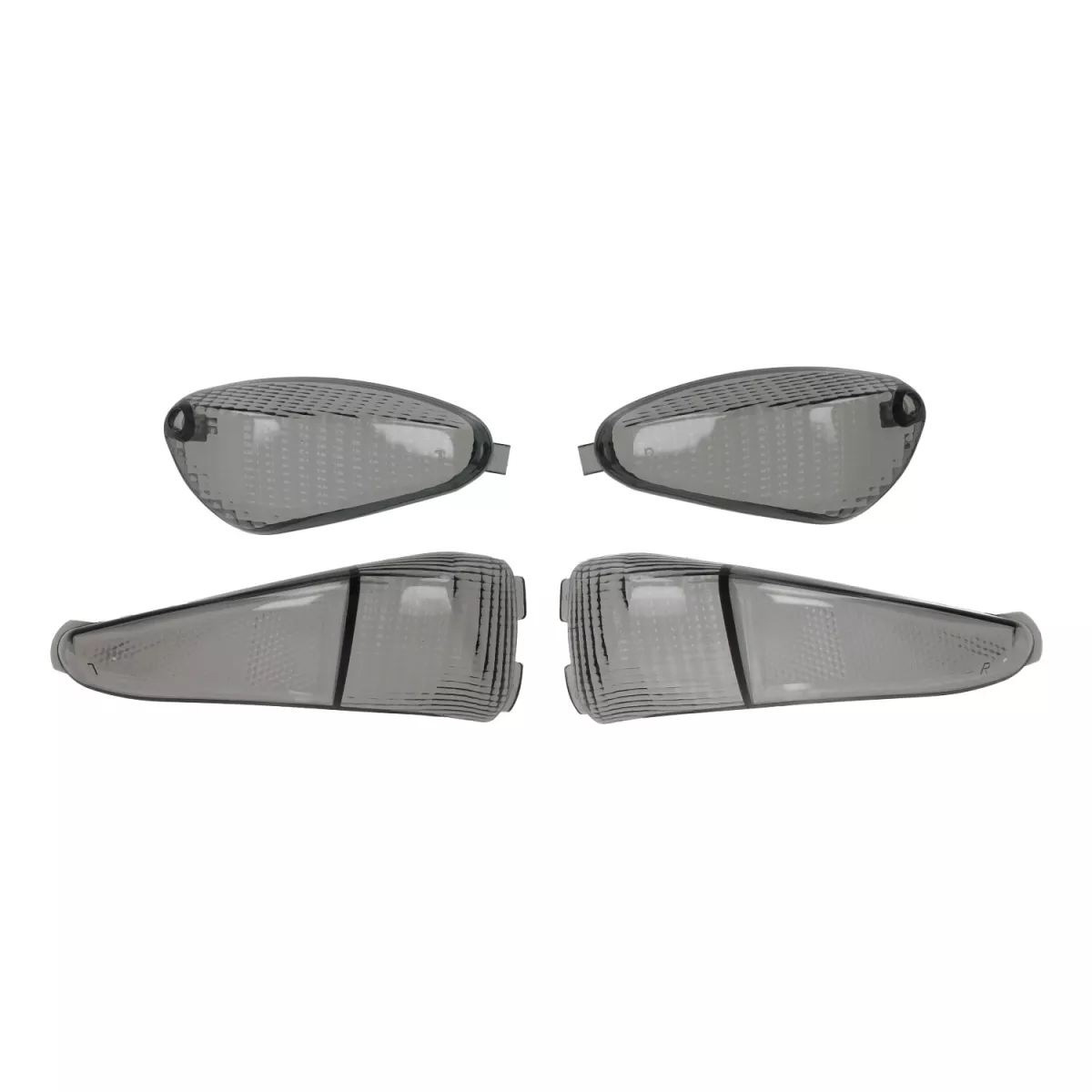 Set lenti indicatori di direzione -DMP- 4 pezzi - Gilera Runner fino all'anno di costruzione 2005 - nero con tonalità media