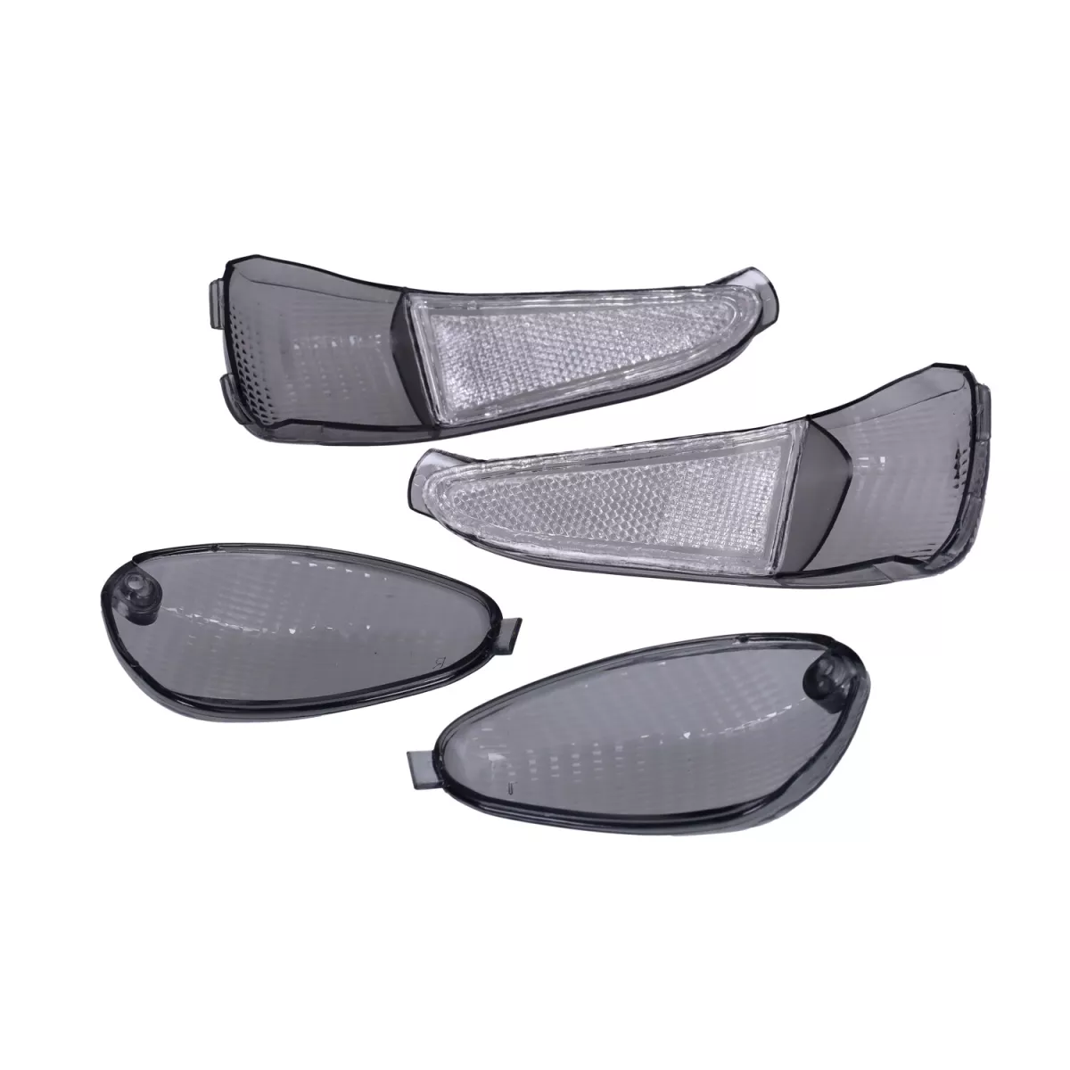 Set lenti indicatori di direzione -DMP- 4 pezzi - Gilera Runner fino all'anno di costruzione 2005 - nero con tonalità media
