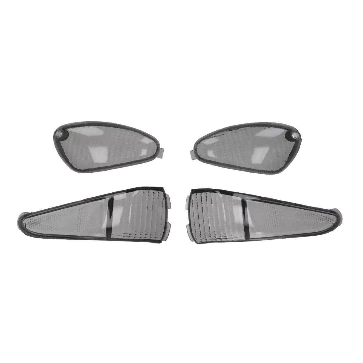 Turn Signal Lens Set -DMP- 4-piece - Gilera Runner through 2005 - black, lightly tinted