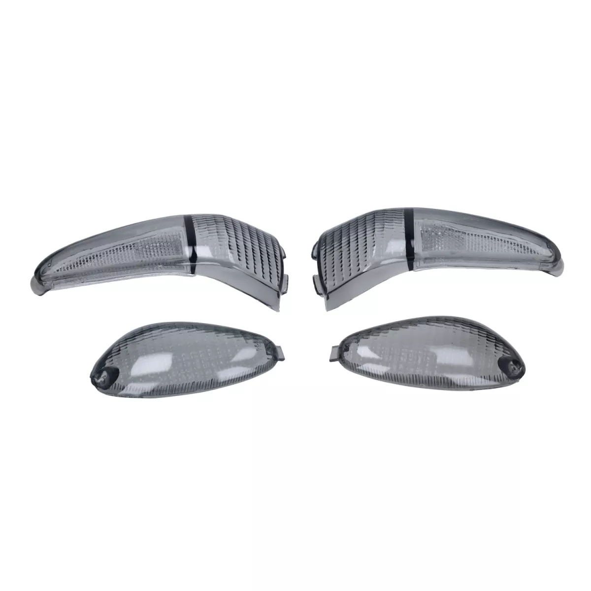 Turn Signal Lens Set -DMP- 4-piece - Gilera Runner through 2005 - black, lightly tinted